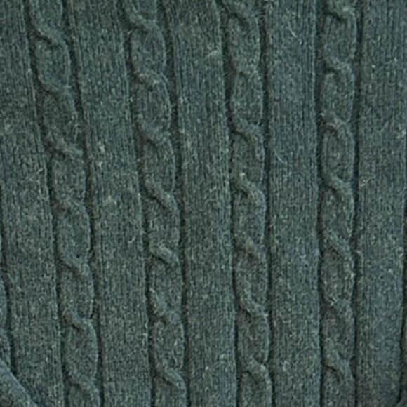 Vtg Eddie Bauer Mens Green Cable Knit Sweater L Wool Cotton Fisherman Cabincore - Picture 6 of 6